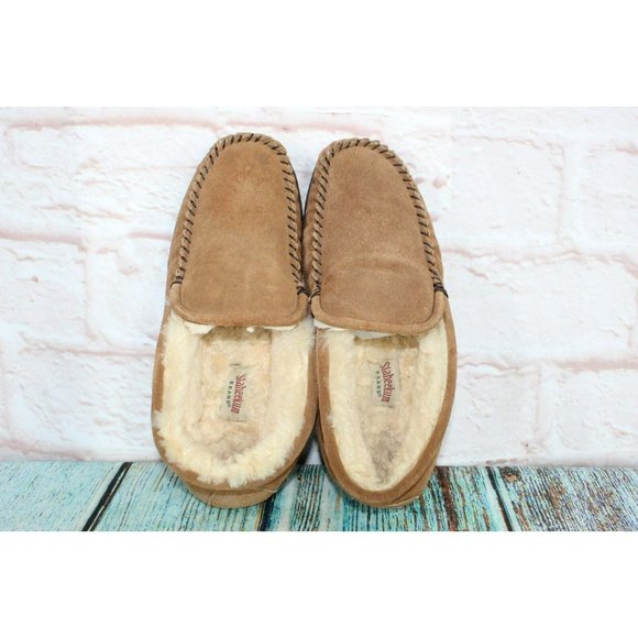 Staheekum Trapper Brown Suede Shearling Lined Moccasins Boots Slippers Sz 9 - Picture 7 of 9
